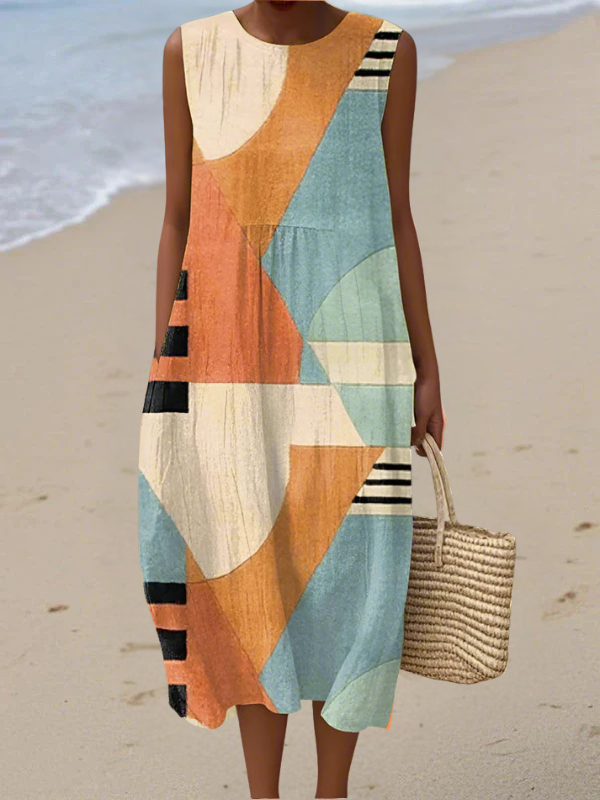 SELENA | Geometric Midi Dress