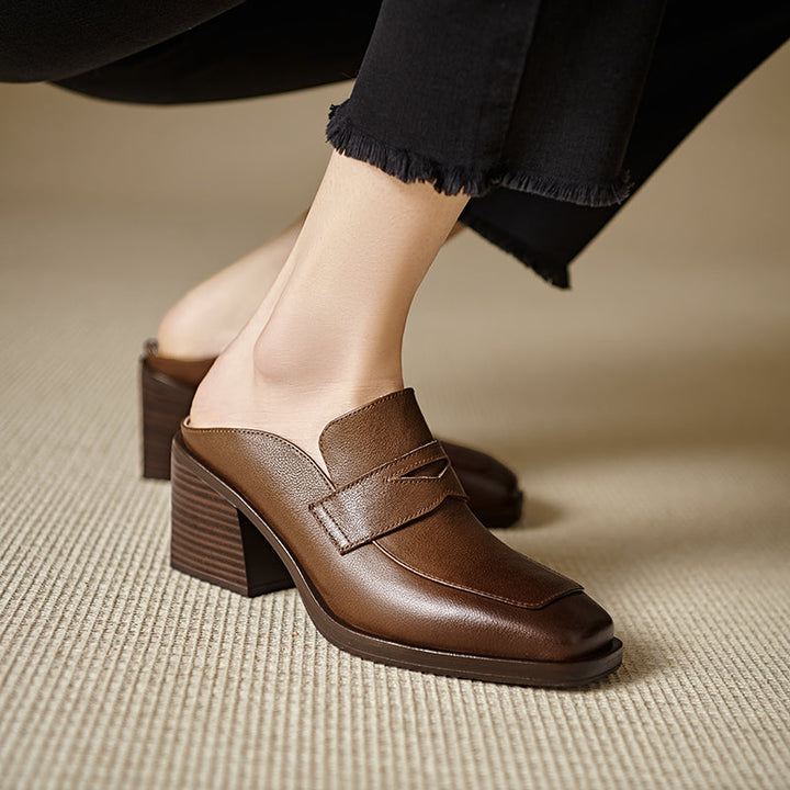 Lola Genuine Leather Mules