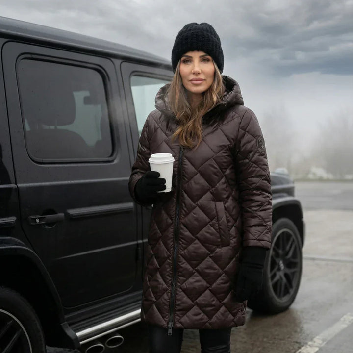 Claire | Quilted Hooded Long Coat