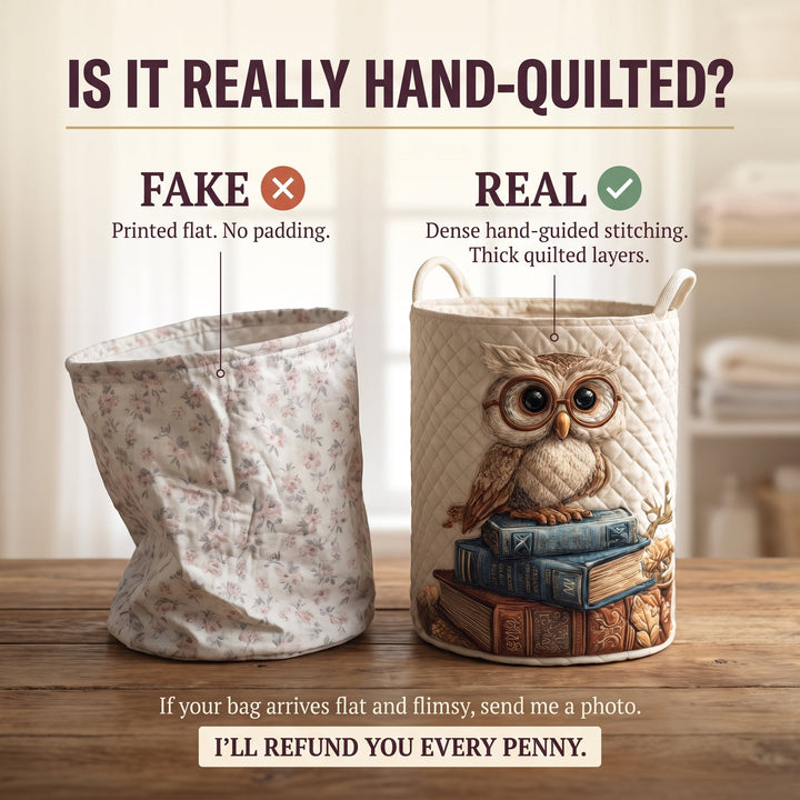 Owl / Quilted Basket