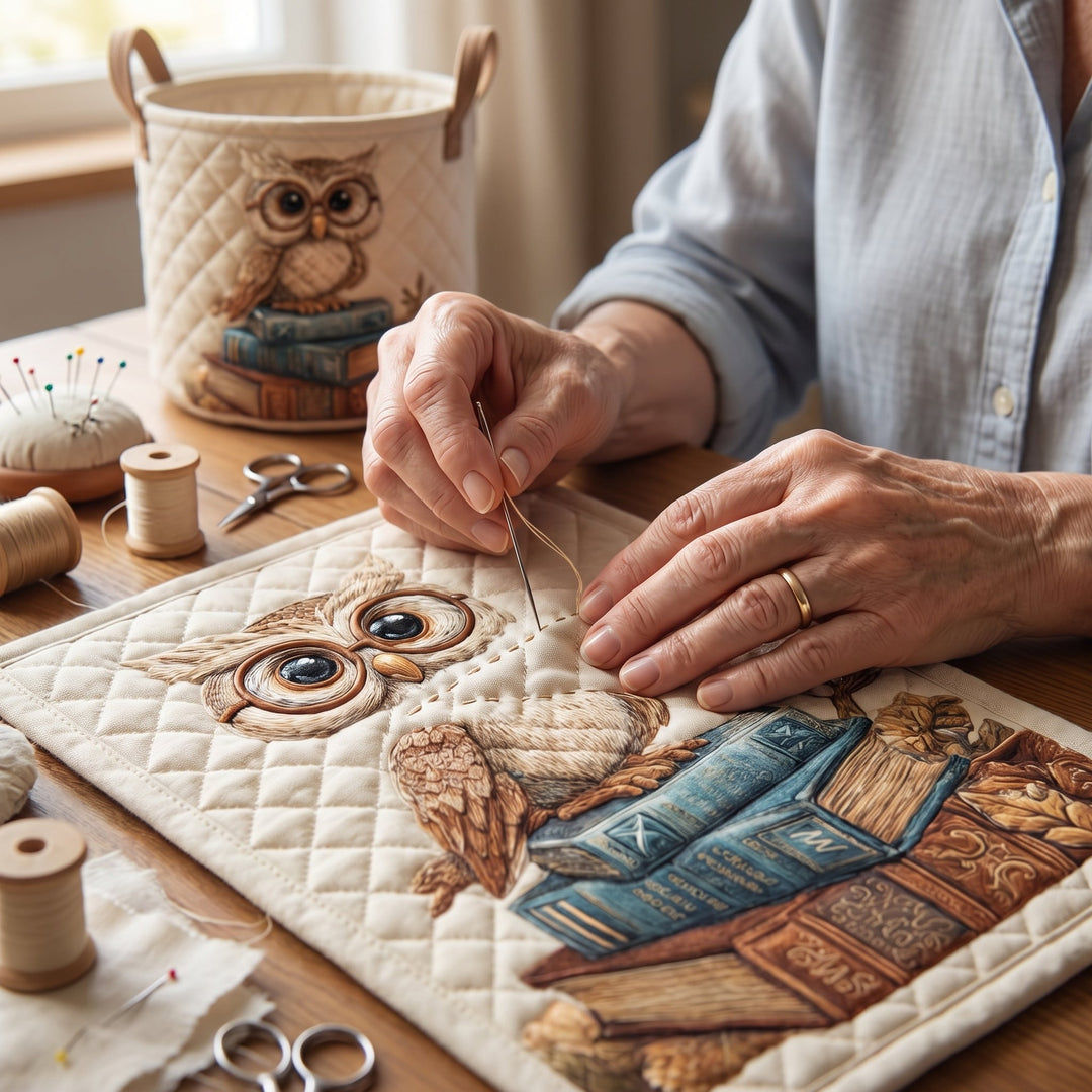 Owl / Quilted Basket