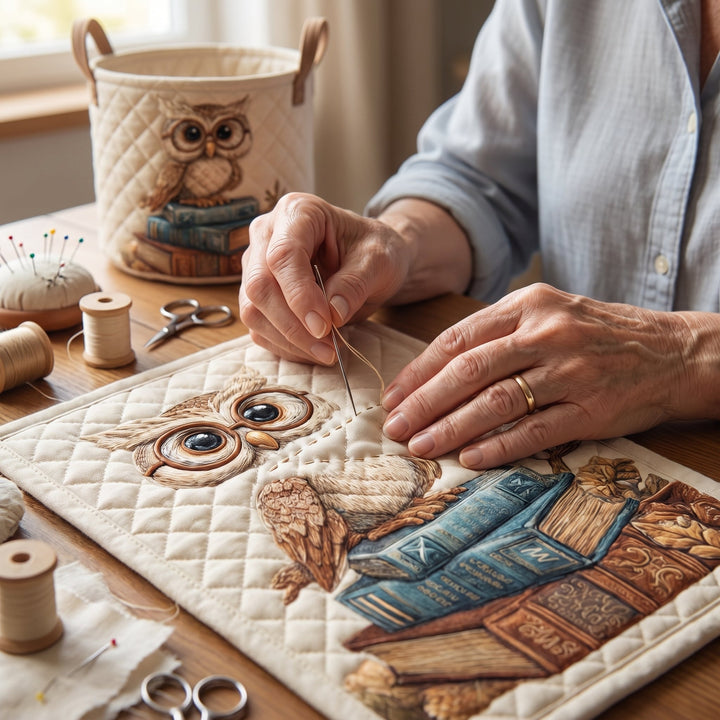 Owl / Quilted Basket