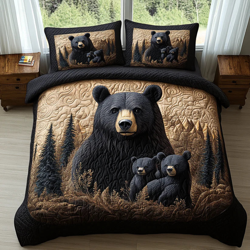 Woodland Animals 3-Piece Quilted Bedding Set