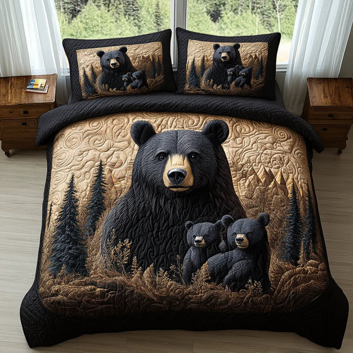 Woodland Animals 3-Piece Quilted Bedding Set