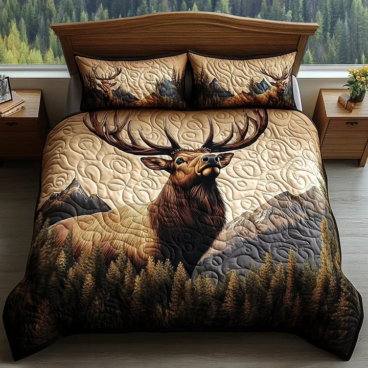 Woodland Animals 3-Piece Quilted Bedding Set