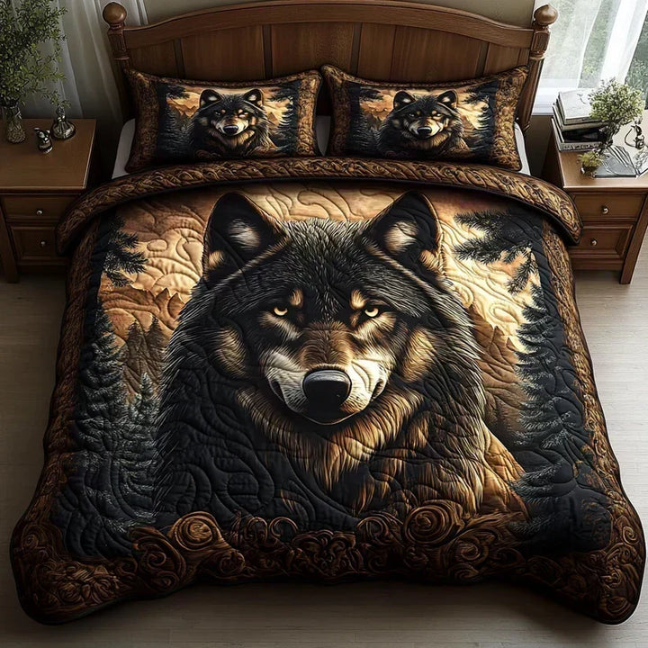 Woodland Animals 3-Piece Quilted Bedding Set
