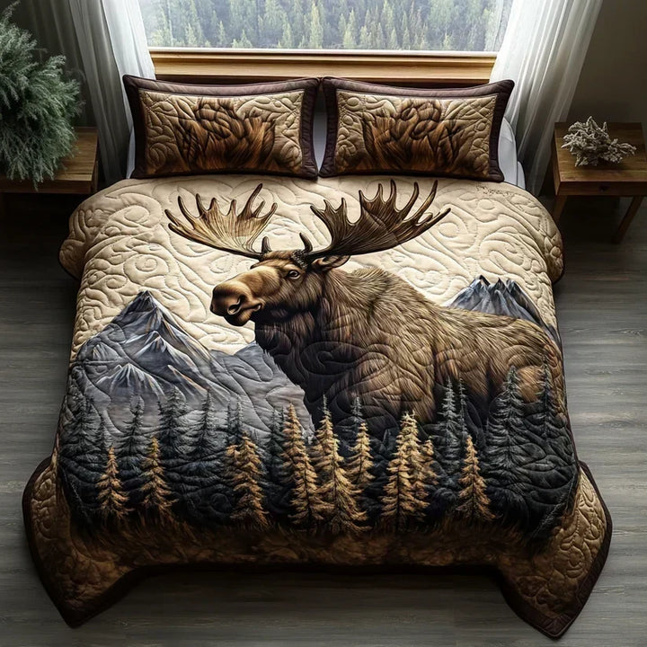Woodland Animals 3-Piece Quilted Bedding Set