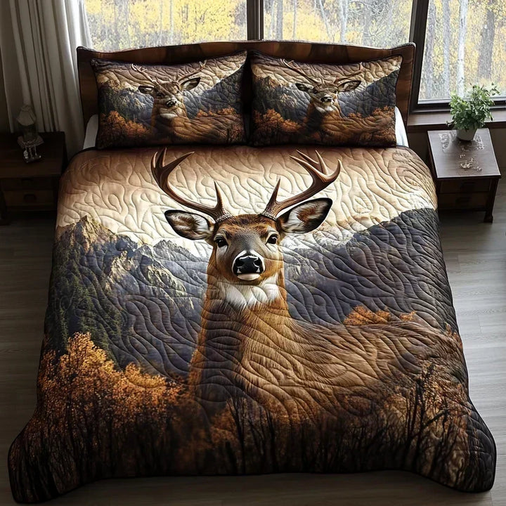 Woodland Animals 3-Piece Quilted Bedding Set