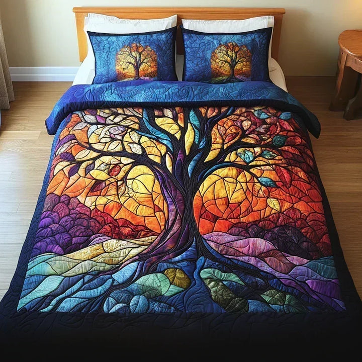 Tree of Life 3-Piece Quilted Bedding Set