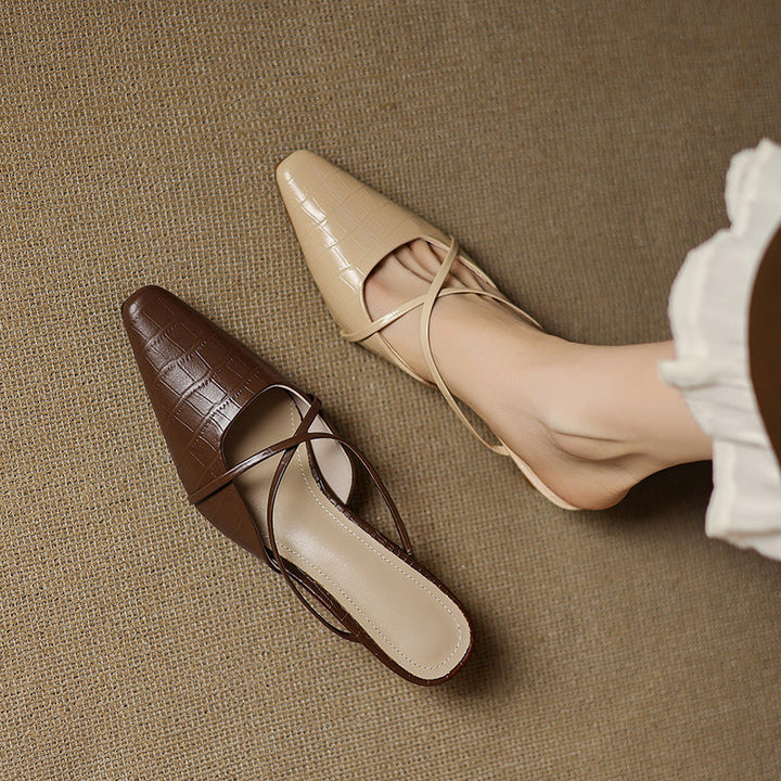 Gloria Genuine Leather Mules