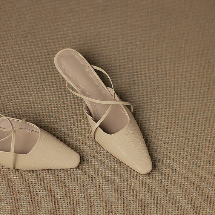 Gloria Genuine Leather Mules