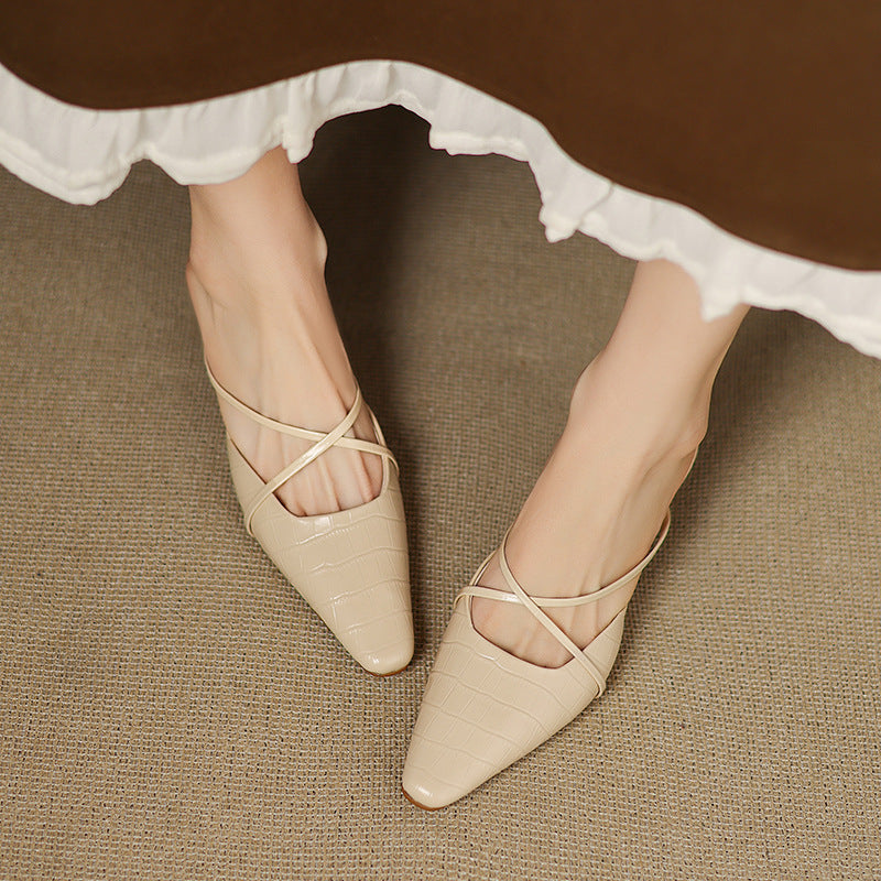 Gloria Genuine Leather Mules