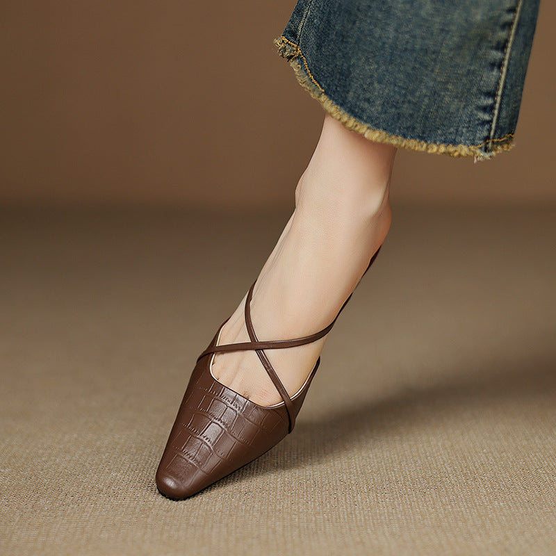 Gloria Genuine Leather Mules
