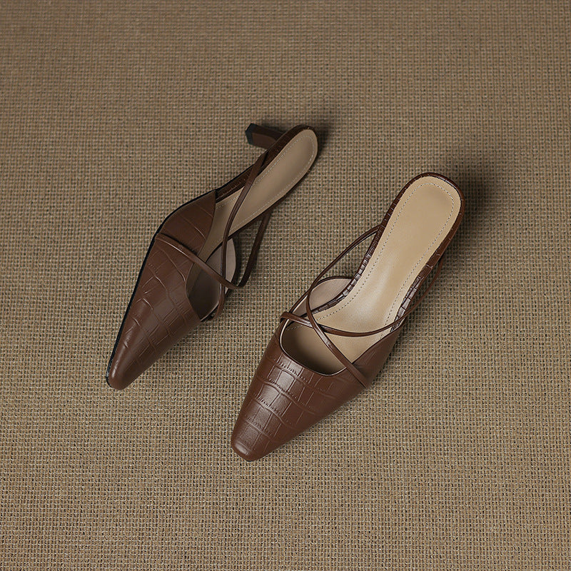 Gloria Genuine Leather Mules