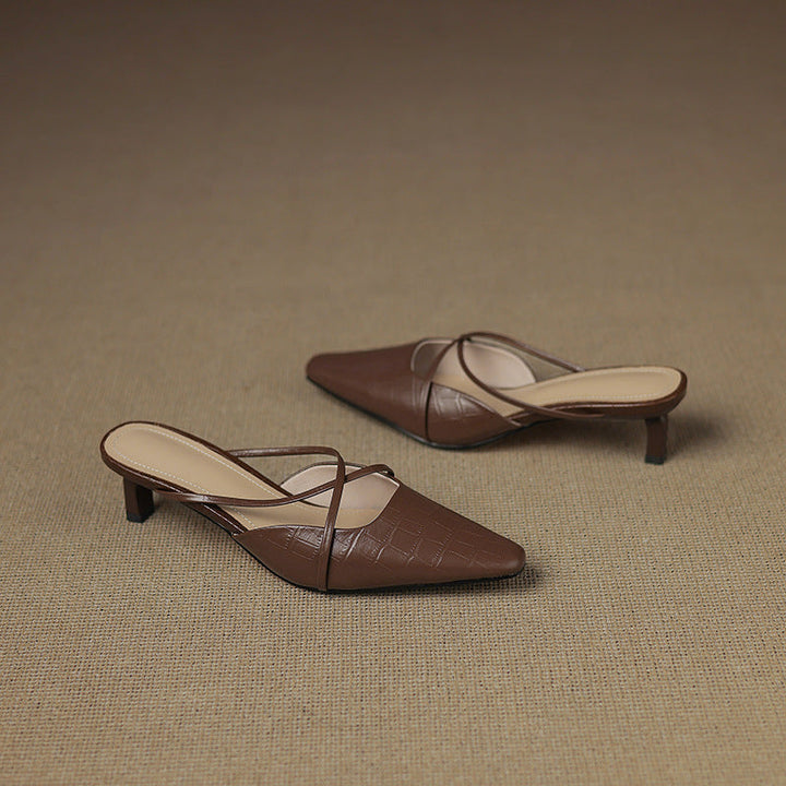 Gloria Genuine Leather Mules