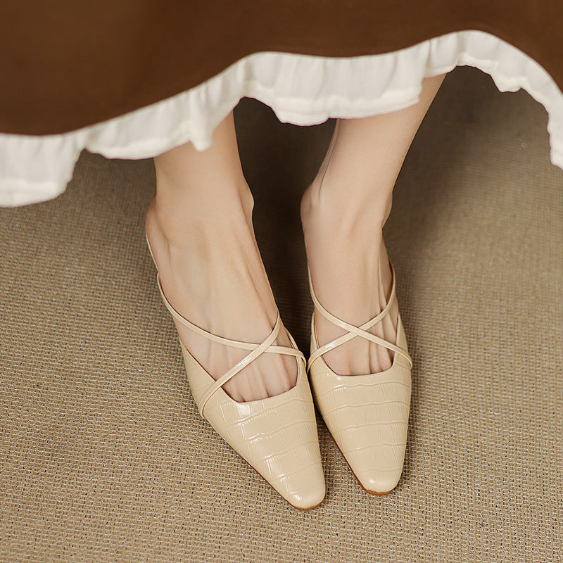 Gloria Genuine Leather Mules