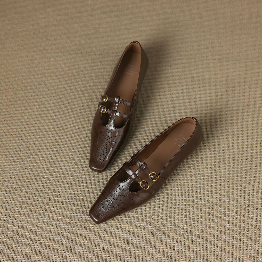 Ceyla | Brogued Double-Strap Mary Jane Flat