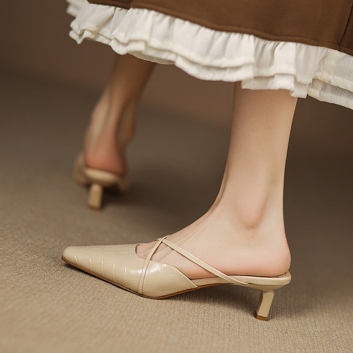 Gloria Genuine Leather Mules