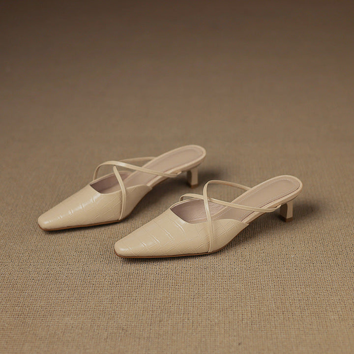 Gloria Genuine Leather Mules