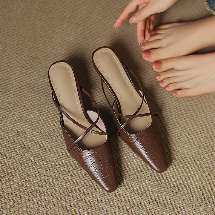 Gloria Genuine Leather Mules