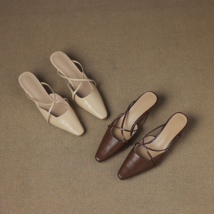 Gloria Genuine Leather Mules