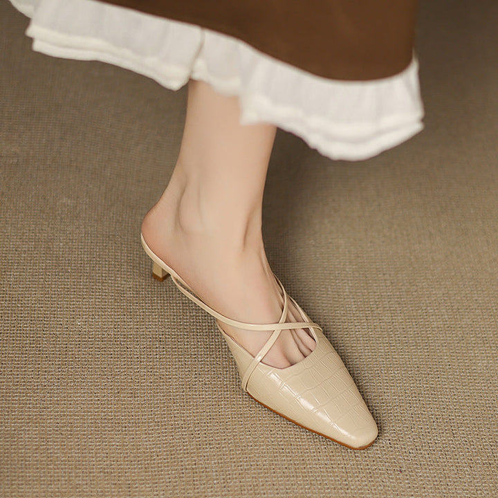 Gloria Genuine Leather Mules