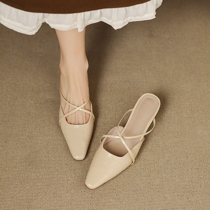 Gloria Genuine Leather Mules