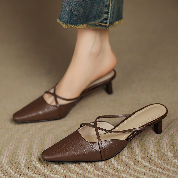 Gloria Genuine Leather Mules