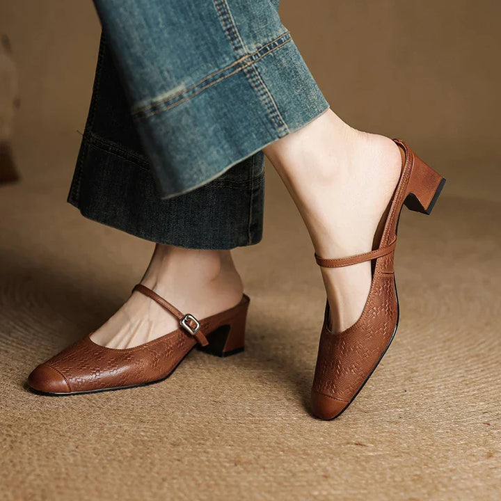 Becky Genuine Leather Mules
