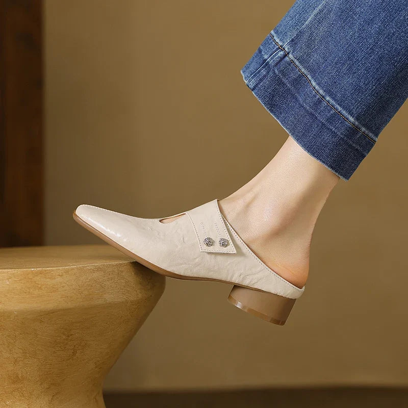 Olga Genuine Leather Mules