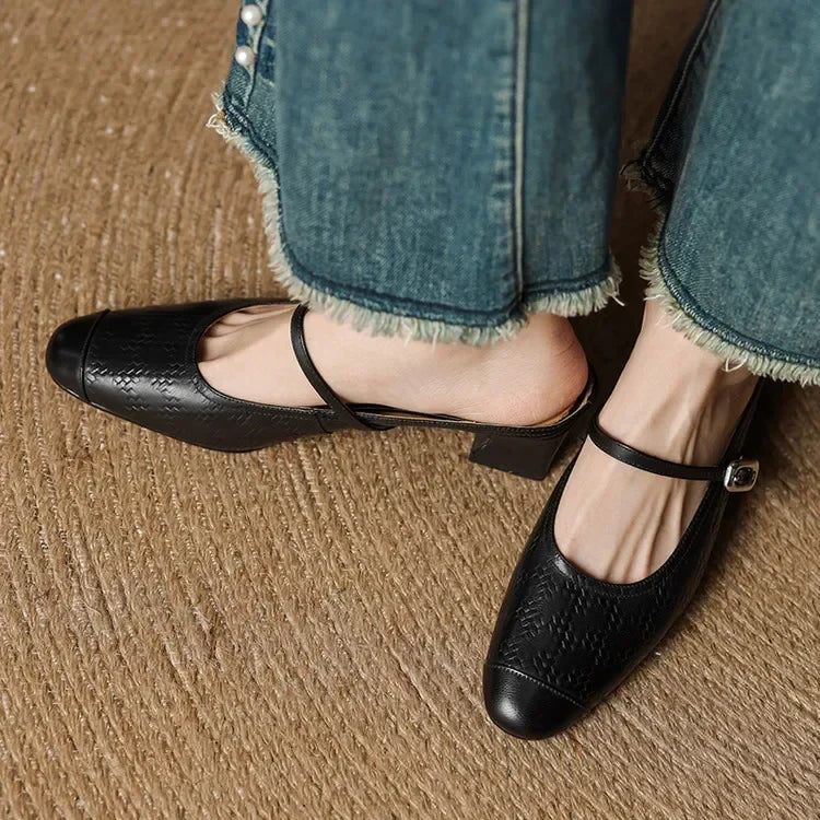 Becky Genuine Leather Mules