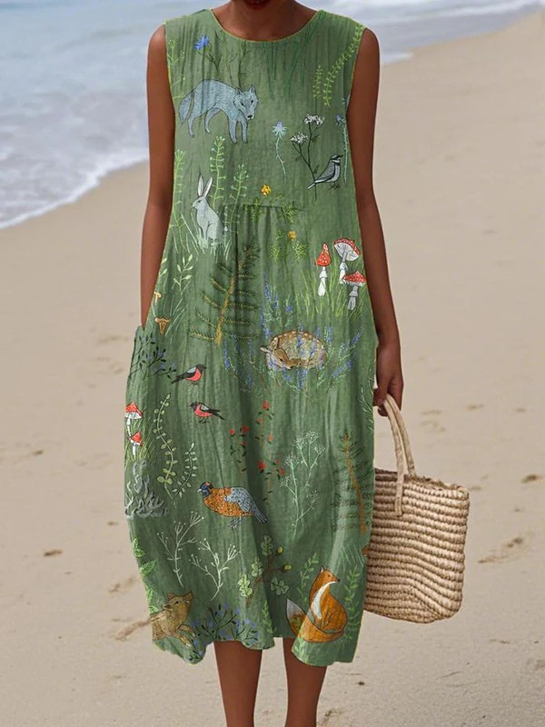 SAMANTHA | Woodland Midi Dress