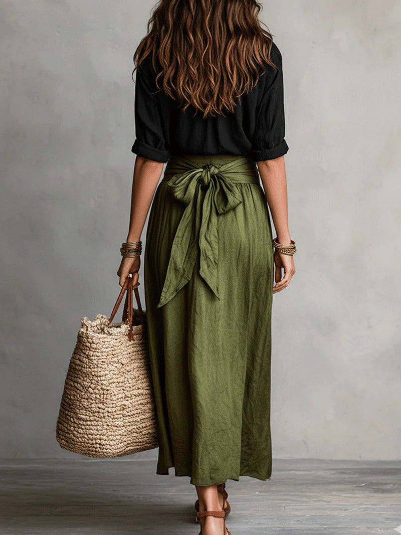 RIVER | SHIRT &amp; MIDI SKIRT SET