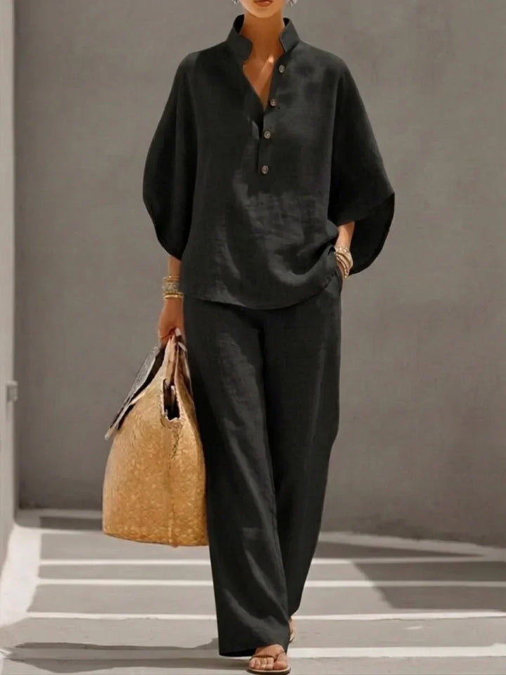 MARIBEL | BATWING TOP &amp; WIDE-LEG PANTS SET
