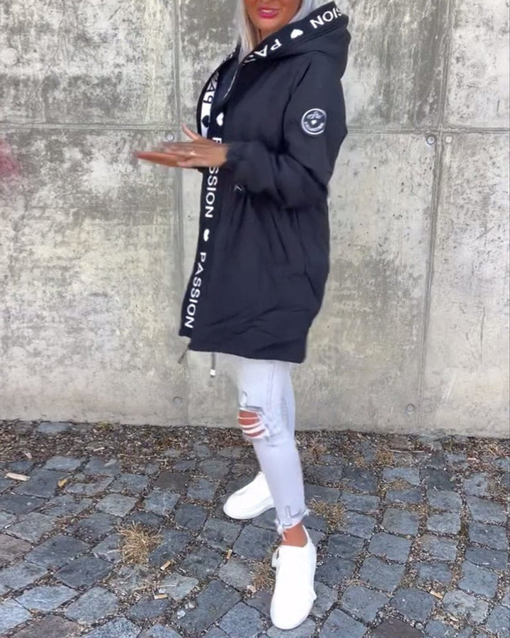 Camila | Hooded Drawstring Midi Parka