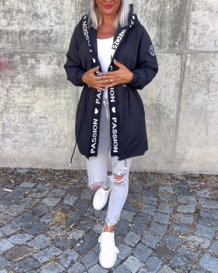 Camila | Hooded Drawstring Midi Parka