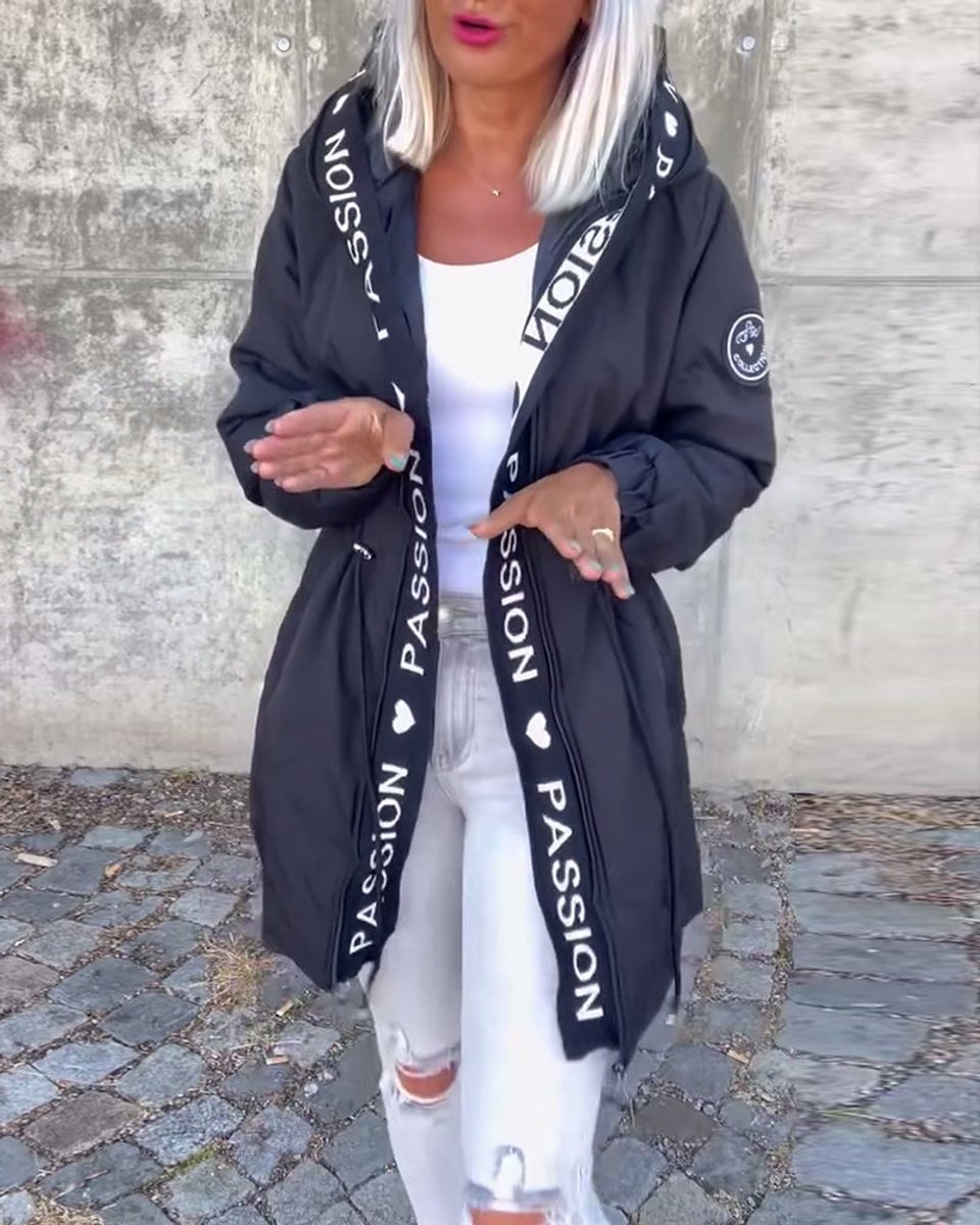 Camila | Hooded Drawstring Midi Parka